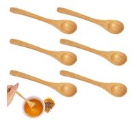 Cucharas de madera 6 PCS, niños pequeños cucharas cucharas de mesa para helado café sopa mermelada té-5.7inch/14.5cm