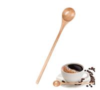 Cucharas de madera de mango largo, cucharas mezcladoras de estilo japonés para mesa de sopa, cuchara medidora pequeña para cocinar, hornear, agitar, mezclar y hervir
