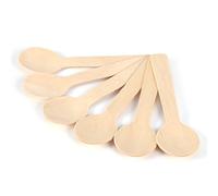 Cucharas de Madera Desechables I 100pcs Cucharillas Cafe Desechables I Cuchara de Té de Helado I 10 x 3 cm I Biodegradable I Para Cafeterías, Restaurantes, Bares, Tiendas de Postres