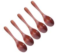 Cucharas de Madera Estilo Japonés 5 Piezas Marrón 15, 5x4 Cm