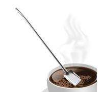 Cucharas de paja de metal, cuchara de pajitas de acero inoxidable | Cuchara de mezcla de metal reutilizable en forma de pala de acero inoxidable,Innovador agitador de pajitas de cuchara 2 en 1 p