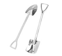 Cucharas de Pala Cuchara de Sandía Regalo Postre de Melón Cuchara de Helado Caja Negra Cuchara de Pala Puntiaguda Pala Plana 2 Piezas Set Bandejas de Mezcla de Plata (Traje