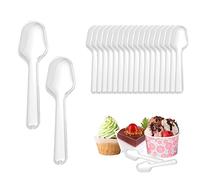 Cucharas de Plástico,Mini Cucharas de Postre,60Pcs Cucharas de Degustación de Plástico,Mini Cucharas,Cucharas de Servir de Plástico Transparente Reutilizables,para Todos los Días Ideales para Postres