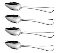 Cucharas de pomelo de acero inoxidable de calidad alimentaria con borde dentado, 4 Uds. Para helado de manzana, Kiwi, Papaya, naranja