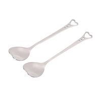 Cucharas de postre Cucharas de café Cucharas para pastel Diseño en forma de corazón de acero inoxidable Mango ergonómico Polaco de espejo Anticorrosión duradera para comer helado (Plata)
