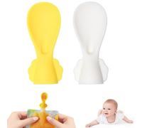Cucharas de Silicona para Bebés,Cucharas Bebé Silicona,Silicona Suave Cuchara de Punta,Cucharas Siliconas Bebé,Ideales para Alimentación Infantil y Bolsas Variadas,Aptas para Bebés de 3 Meses,2 Piezas