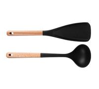 Cucharas De Silicona Para Cocina - Cuchara De Mango De Madera Antiadherente - Juego De Espátulas Para Hornear Resistentes Al Calor - Para Ensalada Sopa Comida Pastel Huevo Galleta