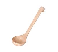 Cucharas de sopa, 28x8 cm/11.0x3.1in Bosque de madera Manja larga Cocina grande Mezcla Cado con gancho para gachas y cuchara de olla caliente