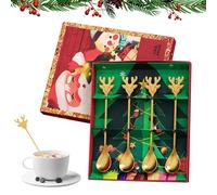 Cucharas de té, cucharas de café de Navidad de acero inoxidable, utensilios de , para té, cóctel, crema, postre, Navidad, hogar, cafetería, bar, cocina, hornear, servir y comer