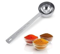 Cucharas de té de acero inoxidable, Cucharas Café Mango Largo, 30 ml de leche en polvo que mide las cucharas de café para medir, cuchara de medición cucharada con agujero para colgar
