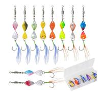 Cucharas de Trucha Lares de, cucharas de señuelos,Cebo de 10x con Gancho y Pluma | Señuelos de Trucha, Accesorios de para Agua Salada de Agua Dulce