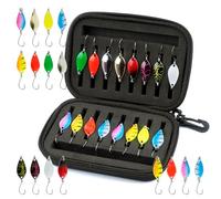 Cucharas de Trucha Set 2.5/3.5/5g, 16 Piezas Cucharillas, Colores Múltiples Señuelos Kit Con Caja de Plástico Para Pesca de Charca Perca Spinning Lucio