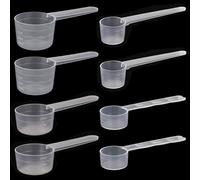 Cucharas dosificadoras, 8 unidades de cucharas medidoras de 4 g, 5 g, 15 g, 20 g, cucharas medidoras de gramo, cucharas medidoras de plástico, cucharas medidoras de polvo, cucharas de proteínas