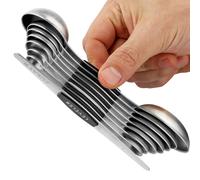 Cucharas medidoras de acero inoxidable resistentes Zulay con dise o delgado y f cil de leer para frascos de especias estrechos Cucharas medidoras