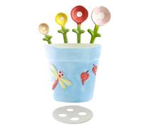 Cucharas medidoras de flores, 5 piezas de cerámica bonitos utensilios de cocina | Cucharas medidoras divertidas | para condimentar harina seca ingredientes húmedos cocinar, preparar comidas, cocina