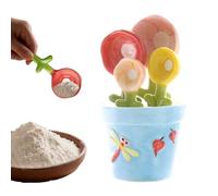 Cucharas medidoras de flores, 5 piezas de utensilios de cocina de cerámica, divertidas cucharas medidoras para condimentar harina seca ingredientes húmedos, cocinar, preparar comidas, cocina, comedor