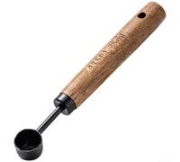 Cucharas medidoras, tazas, juego de 8 piezas de acero inoxidable con báscula y asas de nogal, horneado preciso y preparación de café, juego de medición para cocina (L)