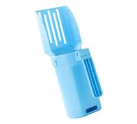 Cucharas multiusos para gatos con mango de cubo de basura integrado para limpieza de jaulas domésticas, herramienta de limpieza de arena integrada para mascotas