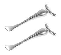 Cucharas para Crema de Ojos de Aleación de Zinc, 2 Unidades, Plata | Doble Extremo, Acabado sin Rebabas, Uso Cómodo, Herramienta de Masaje para Mujeres, Formato 2piezas