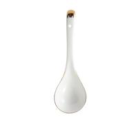 Cucharas para cubiertos Cucharas de sopa grandes asiáticas 1 pieza, cucharas arroz blanco, cuchara china Won Ton con bordes decorativos dorados Utensilios de cocina