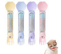 Cucharas para gatos para comida húmeda, cuchara de para gatos - 4 dispensadores de comida para gatos lindo con peine | Alimentador para gatos con golosinas húmedas, cuchara de prensa e