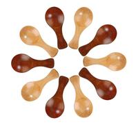 Cucharas pequeñas de Madera, Sal de Baño Cuchara con Mango Corto para Pequeños Tarros de Mermelada, Especias, Especias, Azúcar, Miel, Té, Mostaza (10 Unidades)
