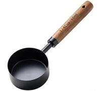 Cucharas y tazas medidoras de alta calidad de acero inoxidable con mango de madera, juego de hornear preciso para harina, azúcar, café, 8 piezas de utensilios de cocina (P)