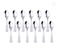 Cucharillas Buyer Star de 12 piezas, juego de cubiertos de plata de acero inoxidable 18/0, vajilla clásica, cubiertos para cafe restaurante