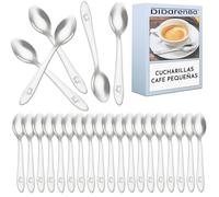 Cucharillas cafe pequeñas de acero inoxidable 10 cm - Resistentes y aptas para lavavajillas - Ideales para café expreso y sobremesa - Uso hogar y hostelería (24 uds)