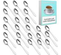 Cucharillas cafe pequeñas de acero inoxidable 12 cm - Resistentes y aptas para lavavajillas - Ideales para café expreso y sobremesa - Uso hogar y hostelería (24 Uds)