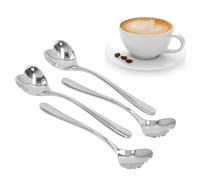 Cucharillas pequeñas de acero inoxidable, 4 piezas 5.5x1.1 pulgadas Cucharas de café en forma de corazón Cuchara de postre Cuchara de helado Cuchara de agitación de azúcar expreso