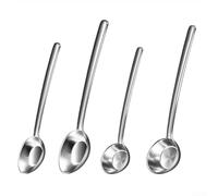 Cucharón de acero inoxidable de mango largo para cocina y uso al aire libre, cuchara de sopa resistente al calor diseñada para reducir la fatiga de las manos y proporcionar una porción segura de