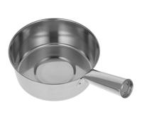 Cucharón de Acero Inoxidable Engrosado, Plato Ancho, Mango Largo | Acabado Plata, Fondo Plano, Fácil de Limpiar, para Caldo y Agua, Cocina Profesional y Servicio Rápido