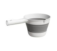 Cucharón de agua plegable, cuchara que ahorra espacio, agarre ergonómico de 27 x 16 cm, diseño a prueba de derrames, para cocinar, ducha, preparación de comidas, camping, jardinería, jardineros