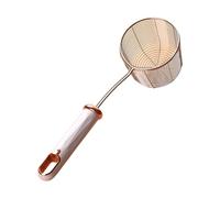Cucharón de alambre de acero inoxidable con mango ergonómico, práctico colador de cuchara eficiente, herramienta de cocina y freír de acero inoxidable