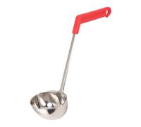 Cucharón de Sopa de Acero Inoxidable, Ergonómico, Agarre de Plástico, Herramienta de Cocina para Sopa, Chile y de Soja, Ideal para Uso Doméstico y Profesional (240ml)
