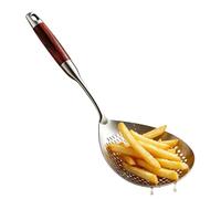 Cucharón Espumadera De Acero Inoxidable - Acero Inoxidable Con Mango De Madera 42 Centímetros,Cuchara Ranurada Grande,Para Patatas Fritas, Pasta, Dumplings, Wonton, Hot Pot, Verduras, Cocina Y Camping