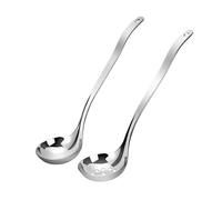 Cucharones De Cocina 2 cucharas de ramen mango largo, cucharón sopa cocina, vajilla acero inoxidable, colador for cocinar para sopas(2PCS Colander)