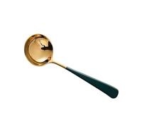 Cucharones De Cocina 2 cucharas de sopa acero inoxidable, cocina for ramen, for ollas calientes, colador, vajilla mango largo, utensilios for el hogar para sopas(2PCS Green Spoon)