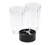 Cuchilla cruzada de repuesto B69A + juego de 2 tazas de 16Oz compatibles con Magic Bullet, piezas de repuesto compatibles con licuadora MB1001 de 250W