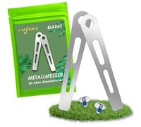 Cuchilla de metal de repuesto para desbrozadora inalámbrica - 2 cuchillas solo con i-Lefante DicSet EN01/EN02 - Compatible con Einhell GE-CT18 LI, Gardol, Mr Gardener & GartenMeister (solo 2 cuchillos