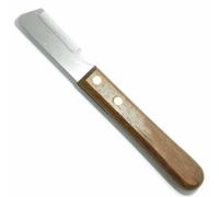 Cuchilla de Trimming Vivog, fina con 33 dientes para zurdos y mango de madera