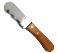 Cuchilla de Trimming Vivog, media fina con 31 dientes para zurdos y mango de madera