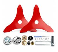 Cuchilla Desbrozadora 3 Dientes para Kärcher LTR 36-33 2020-2025 | 2 Piezas Acero 225 mm | Acero Resistente | Orificio 25 mm | Hierba Alta | Maleza Densa | Accesorios de Montaje Incluidos