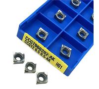 Cuchilla giratoria indexable de metal 10 piezas CCGT060202 CCGT060204 CCGT060208 Herramienta de corte de aluminio Herramienta de torneado Herramienta de torneado de carburo CNC(CCGT060202 AK H01)