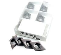 Cuchilla giratoria indexable de metal 10 piezas de insertos de carburo DCGT11T302 ML KT8060, cuchillas de corte de torno CNC, herramientas de torneado