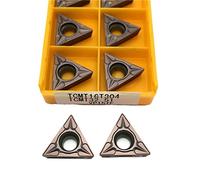Cuchilla giratoria indexable de metal 10 piezas TCMT16T304 herramienta de torno carburo corte torneado externo(TCMT16T304 15TF)