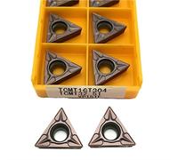 Cuchilla giratoria indexable de metal 10 piezas TCMT16T304 TCMT16T308 herramienta de torneado externo herramienta de torno CNC de carburo herramienta de corte de torneado de metal(TCMT16T304 15TF)