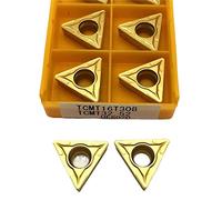 Cuchilla giratoria indexable de metal 10 piezas TCMT16T304 TCMT16T308 herramienta de torneado externo herramienta de torno CNC de carburo herramienta de corte de torneado de metal(TCMT16T308 6020)