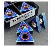 Cuchilla giratoria indexable de metal 10 piezas TCMT16T304 TCMT16T308 TCMT110204 TCMT110208 Herramienta de torneado de metal duro CNC for piezas de acero inoxidable(TCMT 16T304 KT7030)
